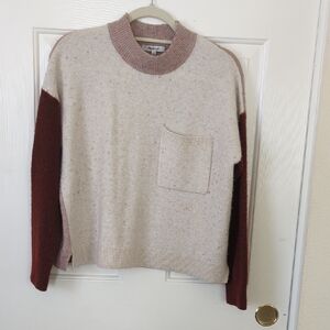 Madewell Redmond Mockneck Pocket Sweater In Colorblock